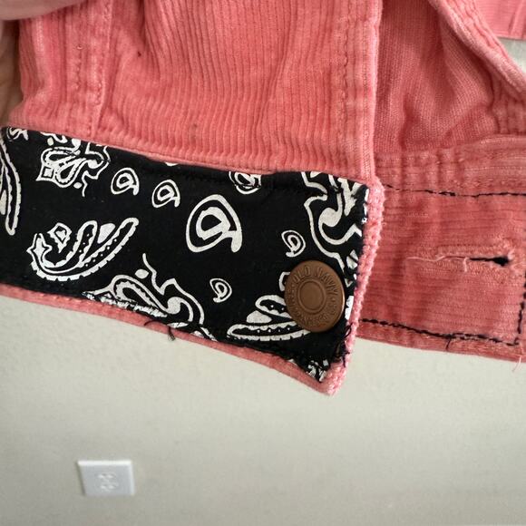 Upcycled Old Navy Corduroy Trucker Jacket W/Harley Davidson Accents Size XL - Picture 7 of 11